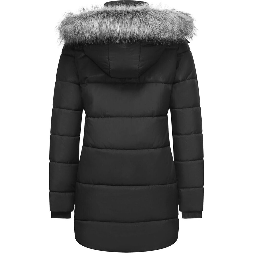 Women's Winter Thicken Puffer Coat Warm Snow Jacket with Fur Removable Hood - Picture 2 of 6